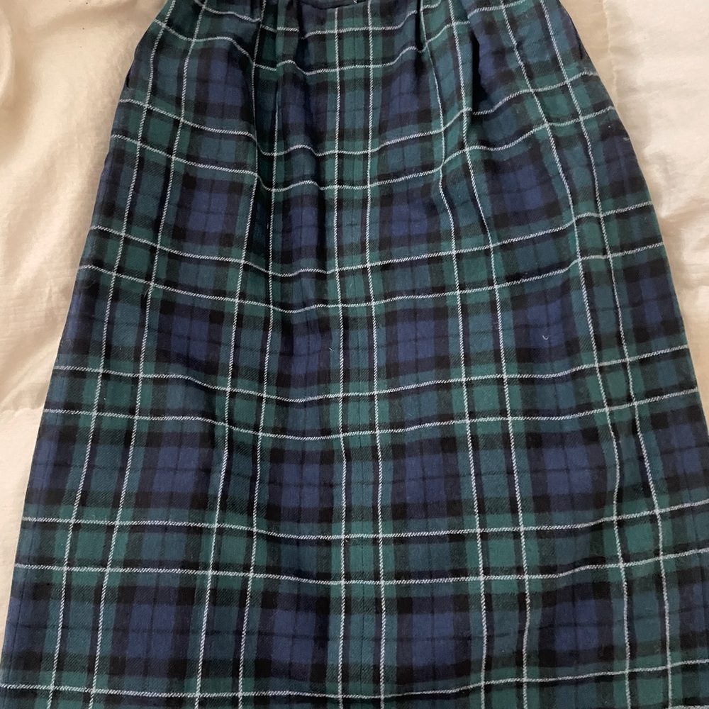Pendleton A-Line Plaid Skirt in Blue and Green